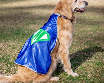 Personalized Dog Superhero Cape | Custom Pet Super Hero Costume - Choose Superhero Emblem and Initial