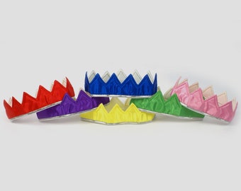 Royal Crown Party Pack, Birthday Crown, Prince or Princess Crown, Fabric Crown, Dress Up Bulk Party Favor - Choose your QTY and Colors