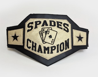 Spades Champion Wrestling Belt | Poker Cards Trophy Costume Belt