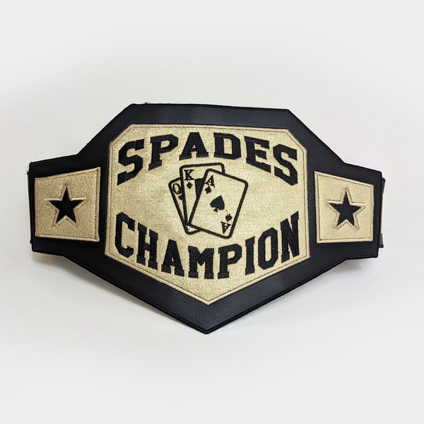 Spades Champion Wrestling Belt | Poker Cards Trophy Costume Belt