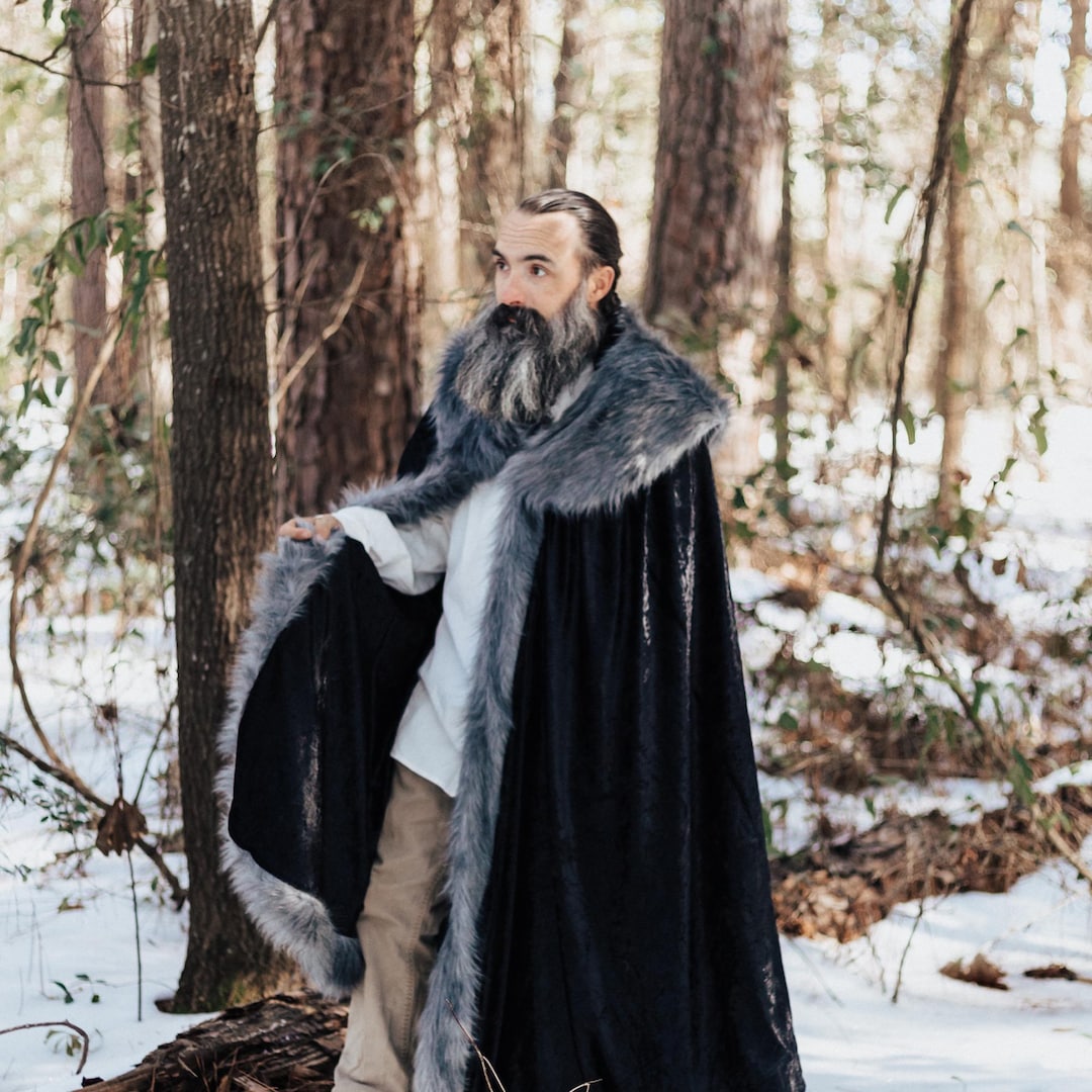 Adult Viking Cloak | Faux Fur Mantle, Metal Clasp, Cosplay Cape - Etsy
