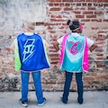Personalized Superhero Cape | Custom Initial Emblem, Kids Cape Costume