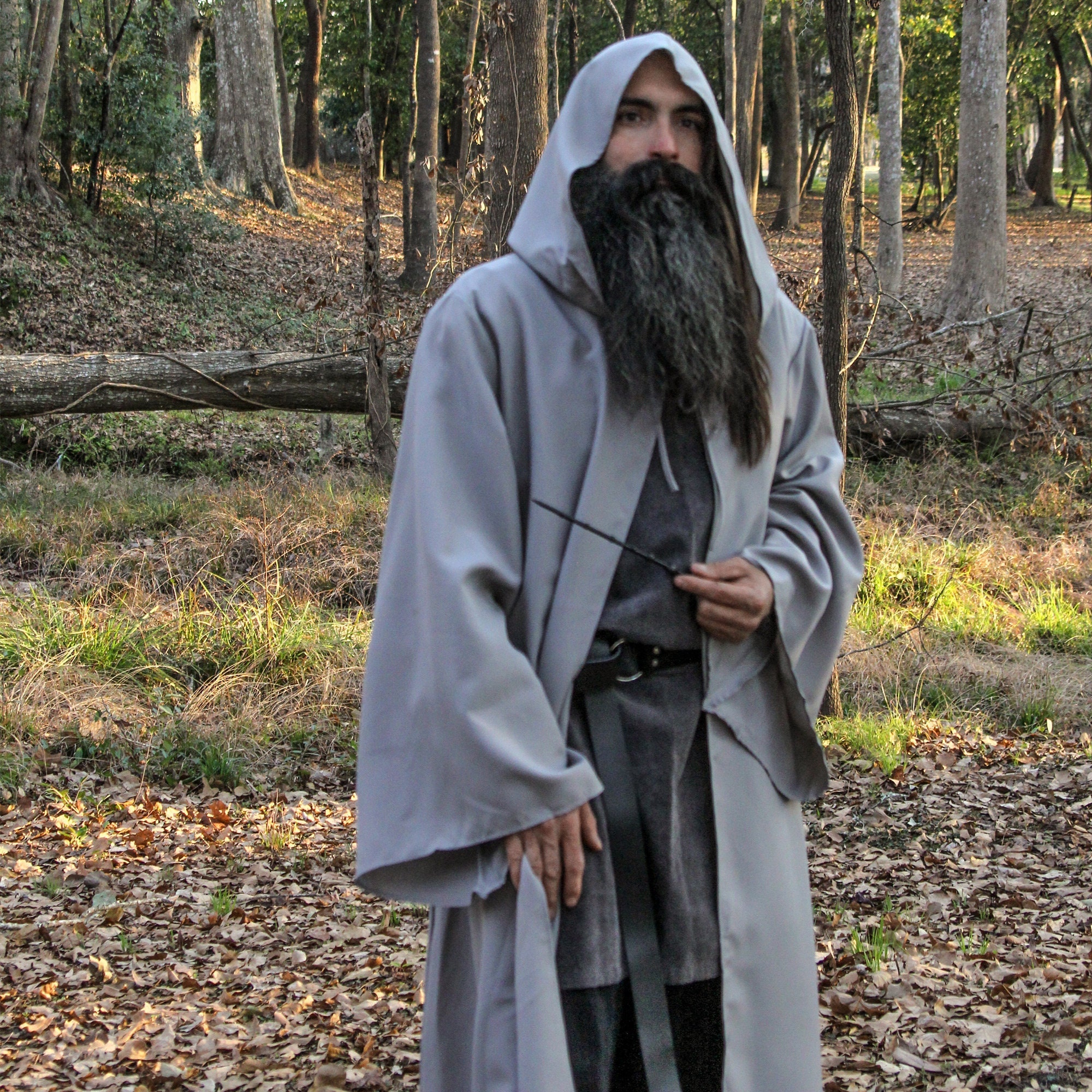 Medieval with Hood Cape Hobbit Cloak Vintage Halloween Adult Cosplay  Costume Wizards Cloak