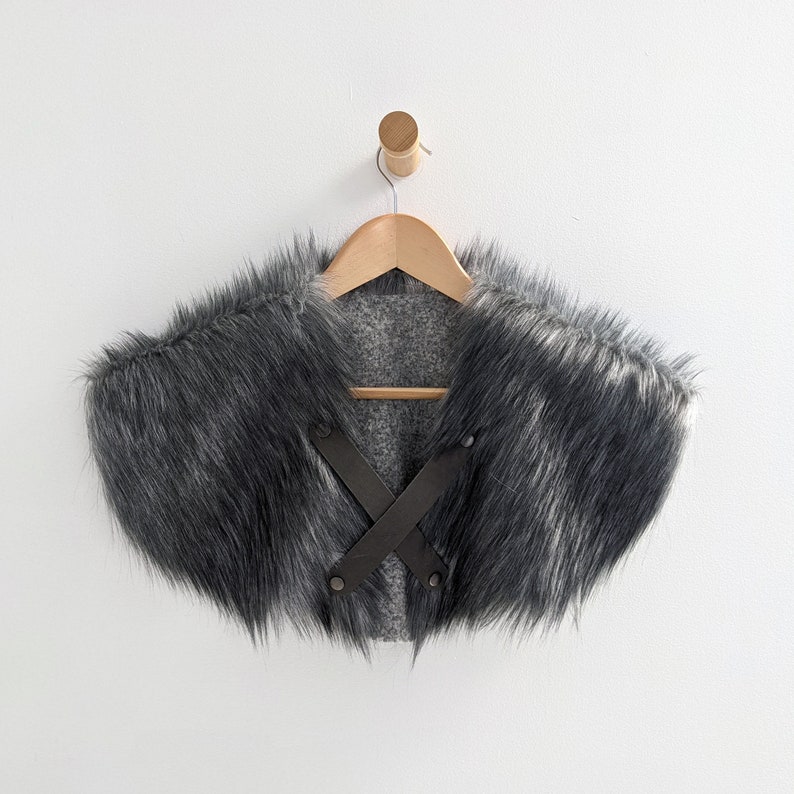 Faux Fur Mantle With Leather Straps Game of Thrones Etsy