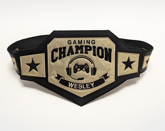 Gaming Champion Wrestling Belt | Personalized Custom Gamer Champ Trophy Costume Belt