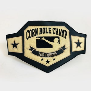 Cornhole Champion Wrestling Belt | Personalized, Custom Trophy Costume Belt