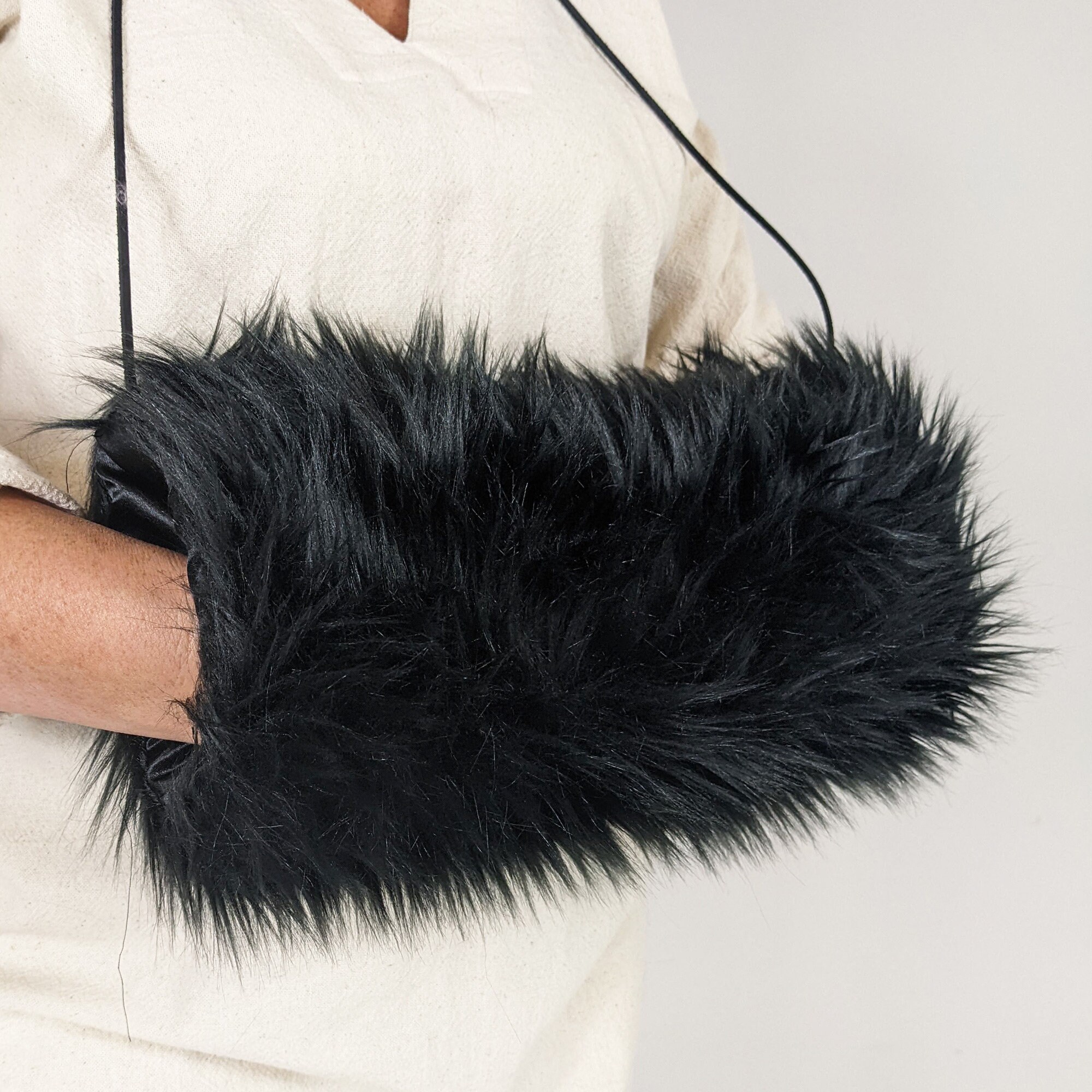 Black Shag Faux Animal Fur by the Yard | 58
