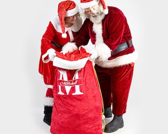 Personalized Velour Santa Sack | Monogrammed Christmas Gift Bag