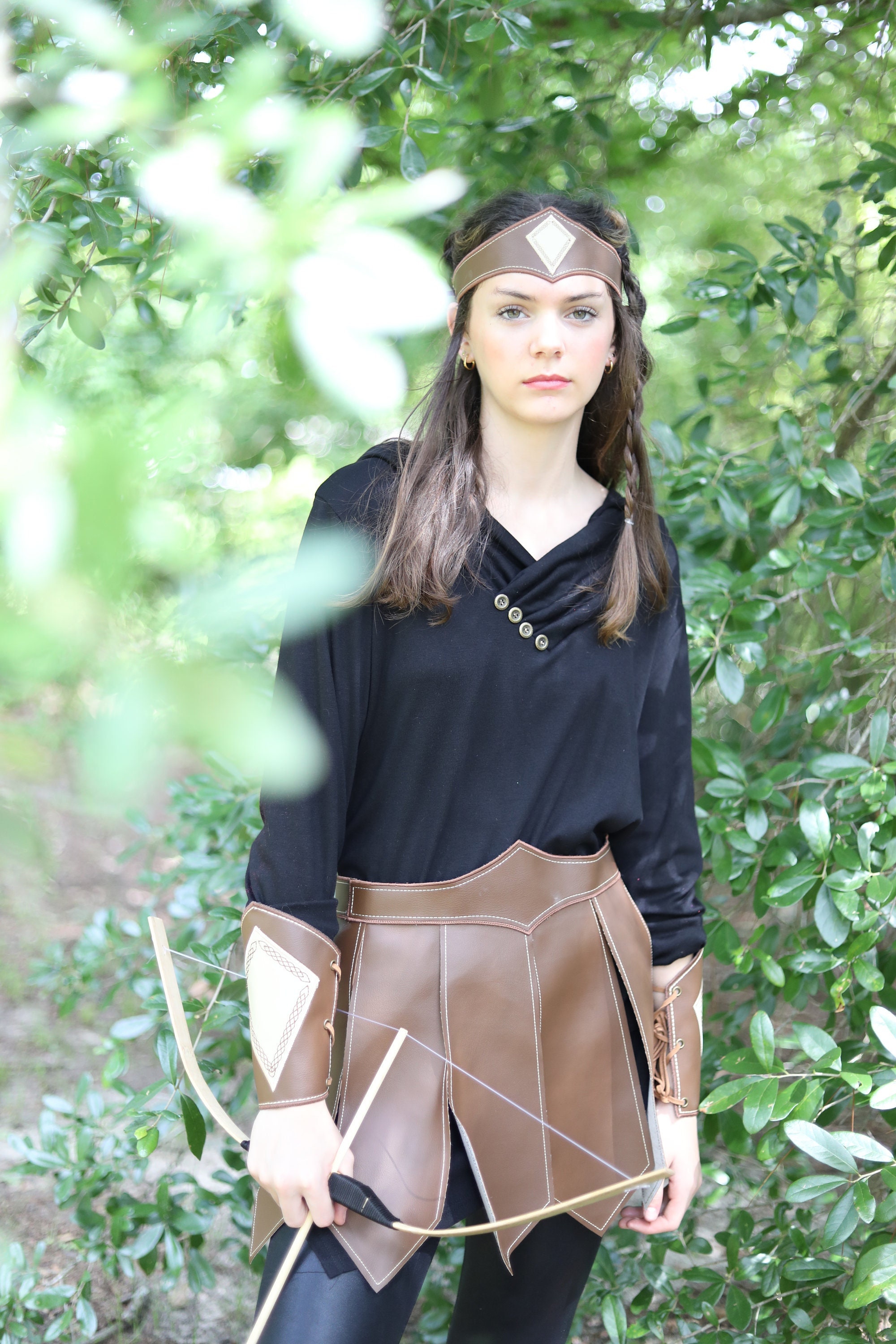 Thick Leather Fantasy Renaissance Festival She-rah Headband in Bronze Fantasy Leather Headband – Unleash Your Inner Hero main image 4