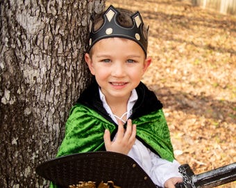 Medieval King Crown | Viking, Renaissance, Royal Vinyl Leather Cosplay Crown
