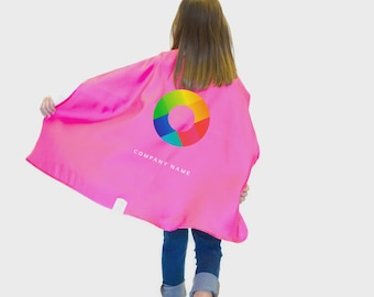 Custom Youth Superhero Cape | Reversible Satin with Full Color Logo, Personalized Costume