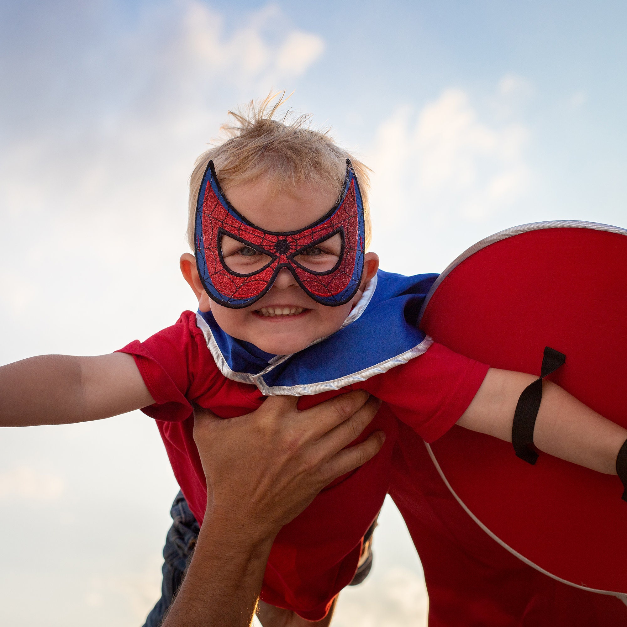 Smiffys Children's Superhero Costume Kit - Blue Cape, Eye Mask & Cuffs, One Size Unisex