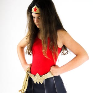Gold Glitter Headband with Star - Superhero Head band