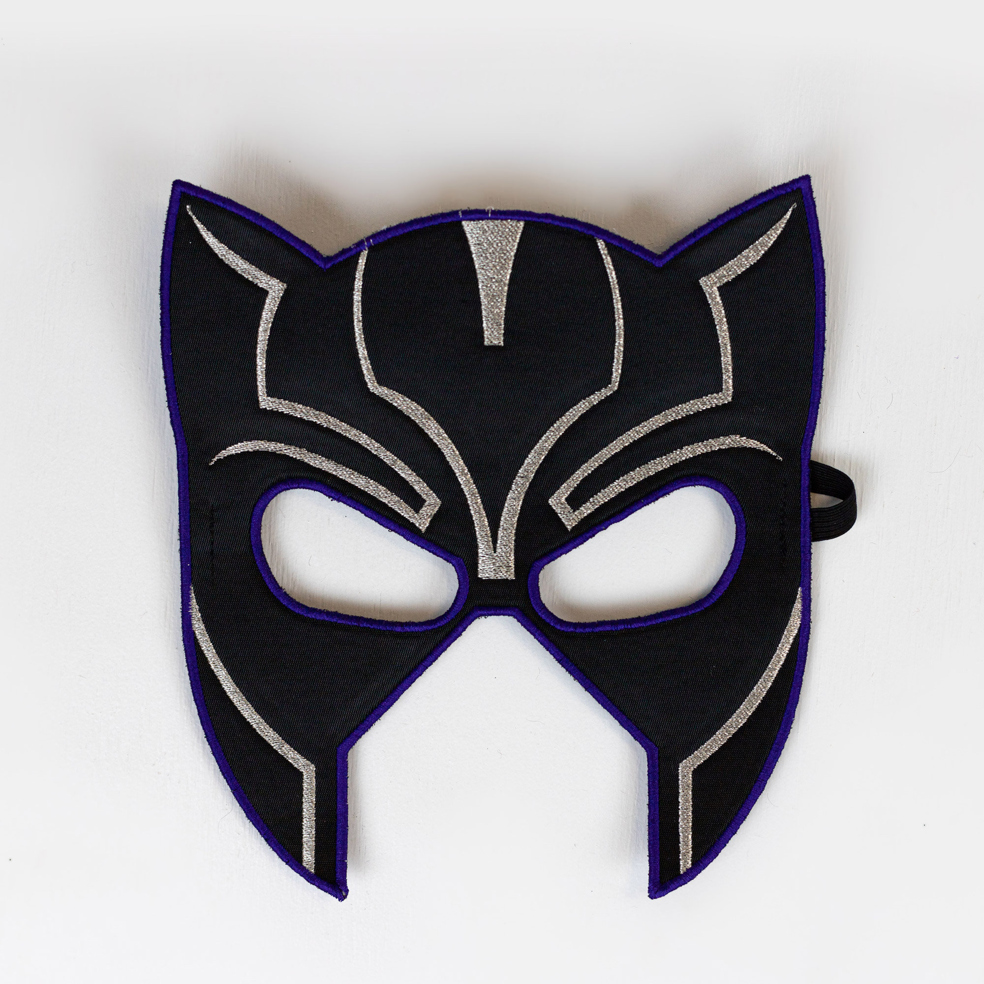 Superhero Eye Mask Black Purple and Silver Panther Themed Etsy