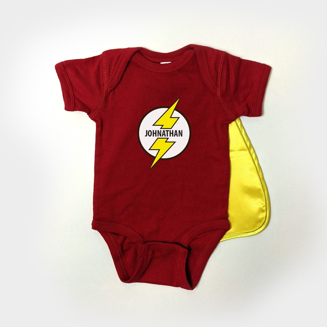 Personalized Lightning Bolt Superhero Baby Snapsuit Custom Embroidered