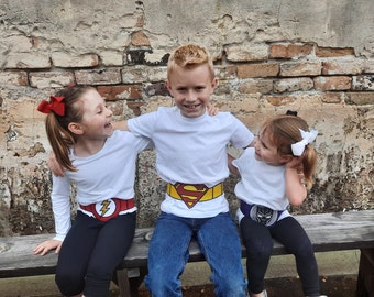 Lightning Bolt Superhero Costume Belt | Red and Gold