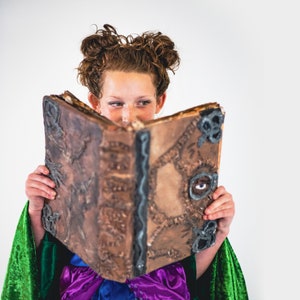 Sanderson Salem Sisters Spell Book | Witches & Wizards prop book of spells |  Witch and Wizard Haunted House Party Decor