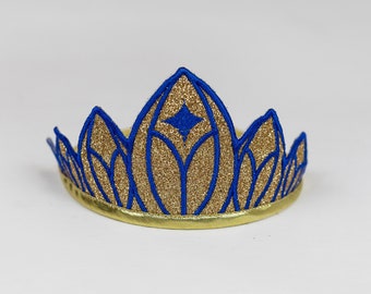 Gold Glitter Diamond Tiara | Princess Queen Dress Up Crown for Girls