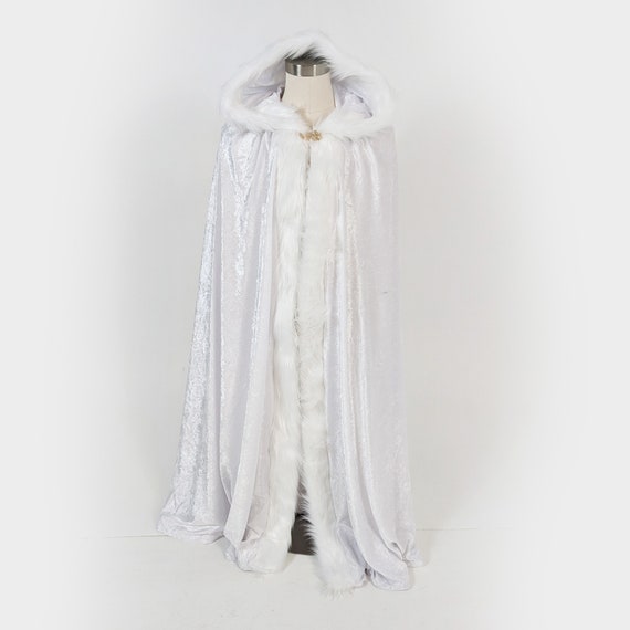 Cape with fur store trim and hood
