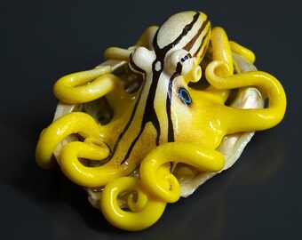 Choose your Own Species - CUSTOM Commission (Made to Order) - Octopus Sculpture in Abalone Shell