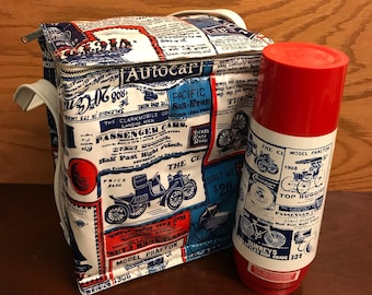 Vintage Therm-o-Serv Lunch Bag with Thermos: Automotive Advertising