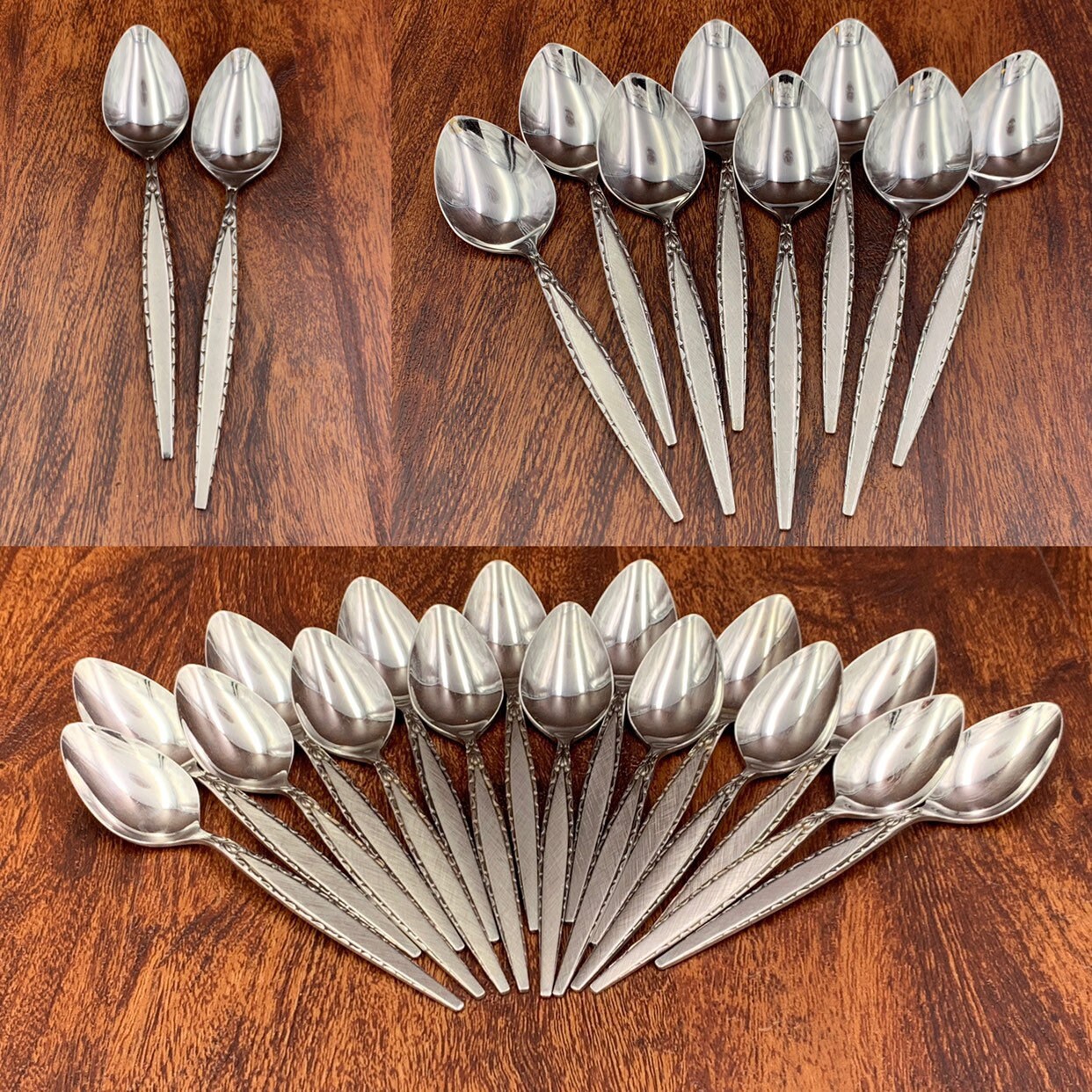 Vintage Flatware Set, Mid Century Stainless Flatware, Service for 8