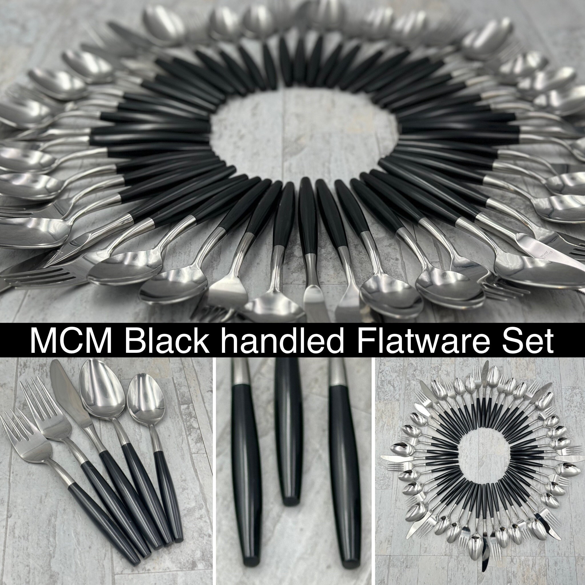 JetBlack™ - Premium Stainless Steel Black Silverware Set (8 / 16