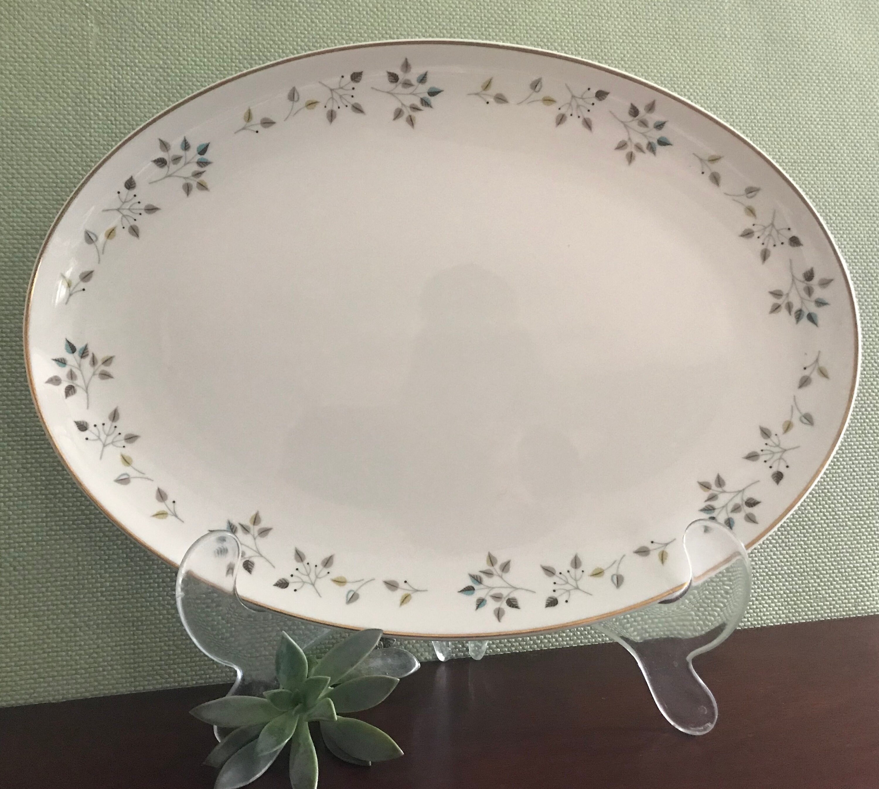 Vintage Large Oval Serving Platter Princess Tru Tone China Riviera