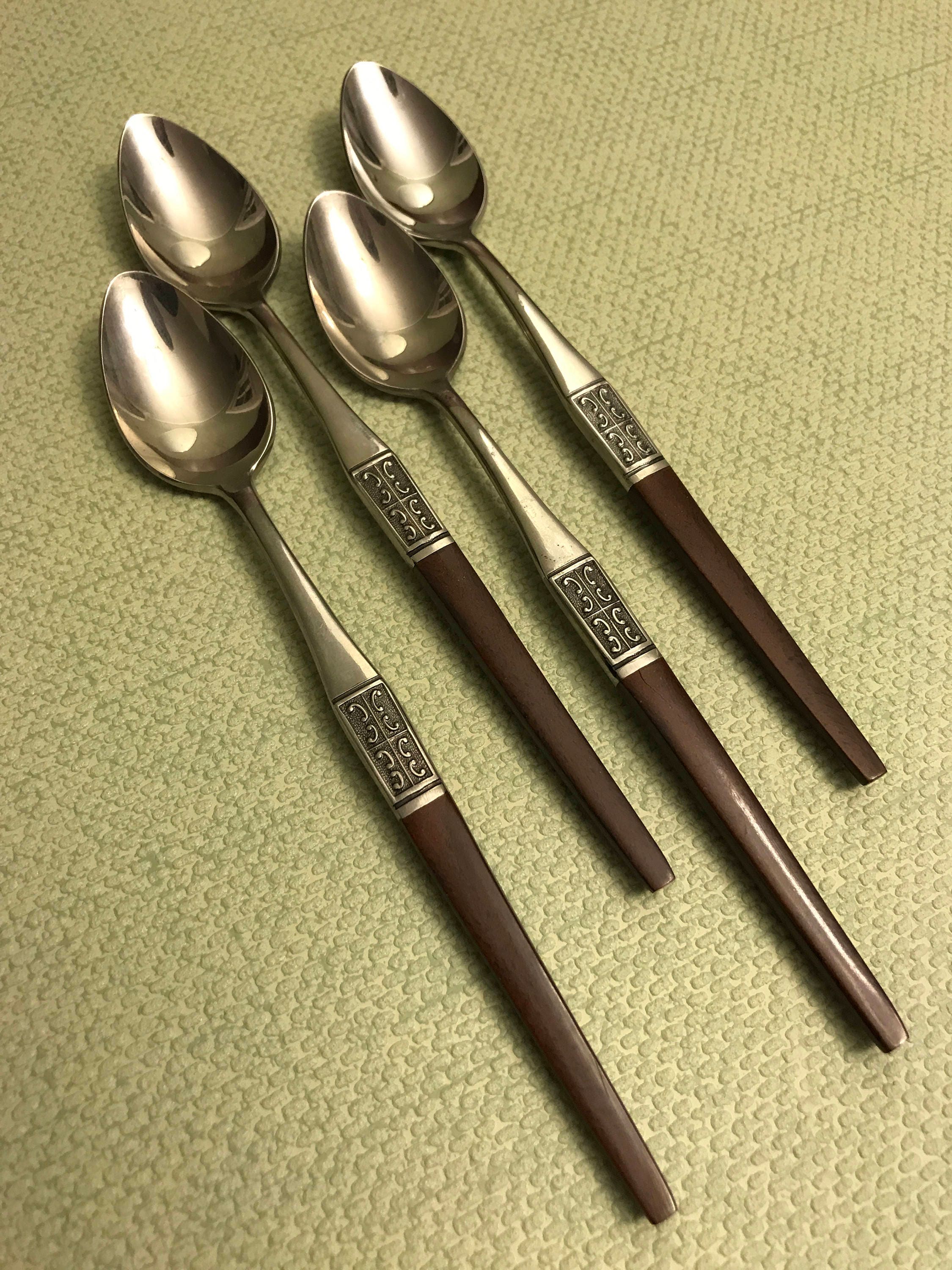 Ekco Eterna La Joya Flatware, set of 4 Iced Tea Spoons, Danish Modern