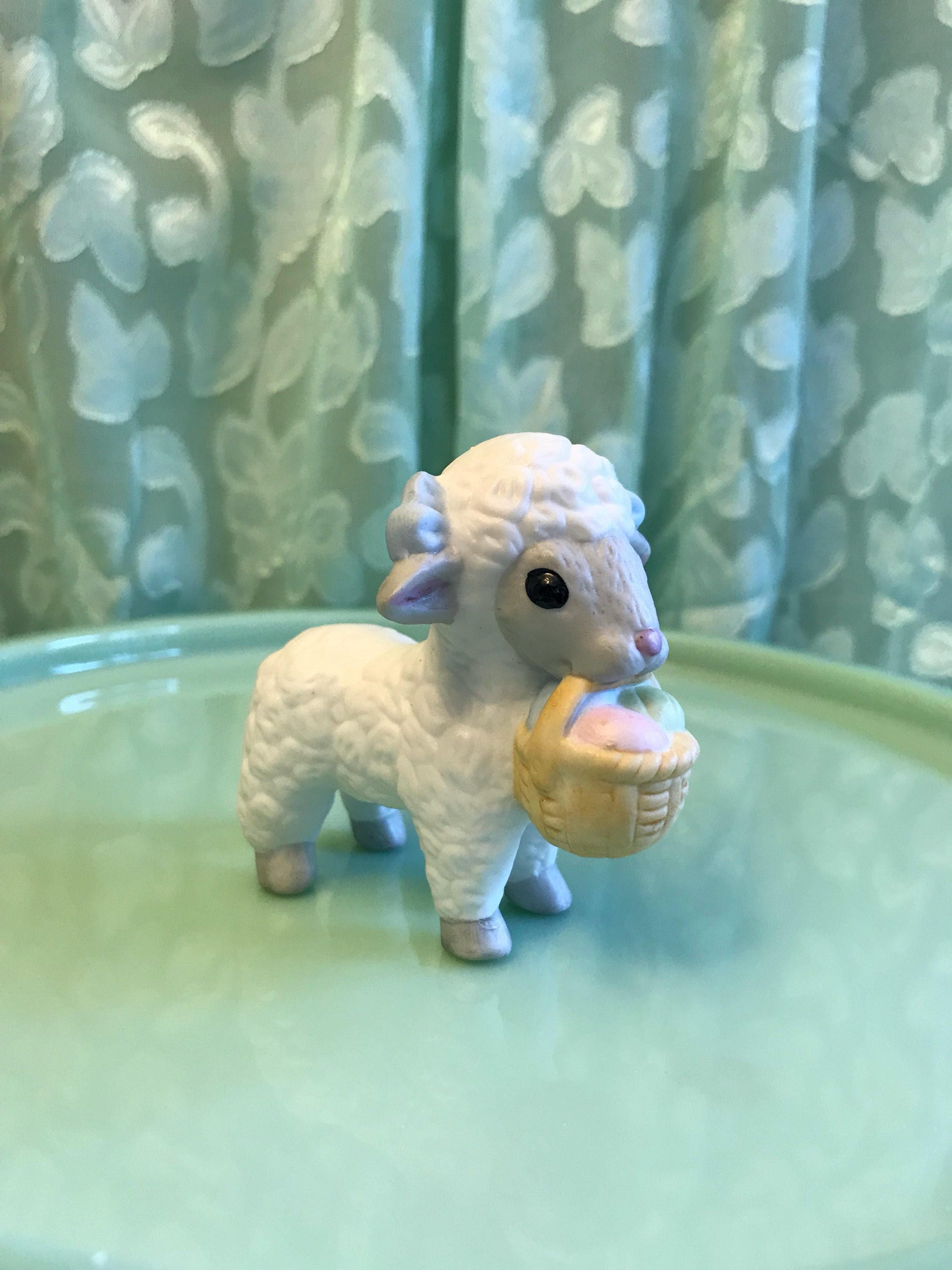 Porcelain Lamb Figurine, Figural little Lamb, Porcelain Easter Lamb