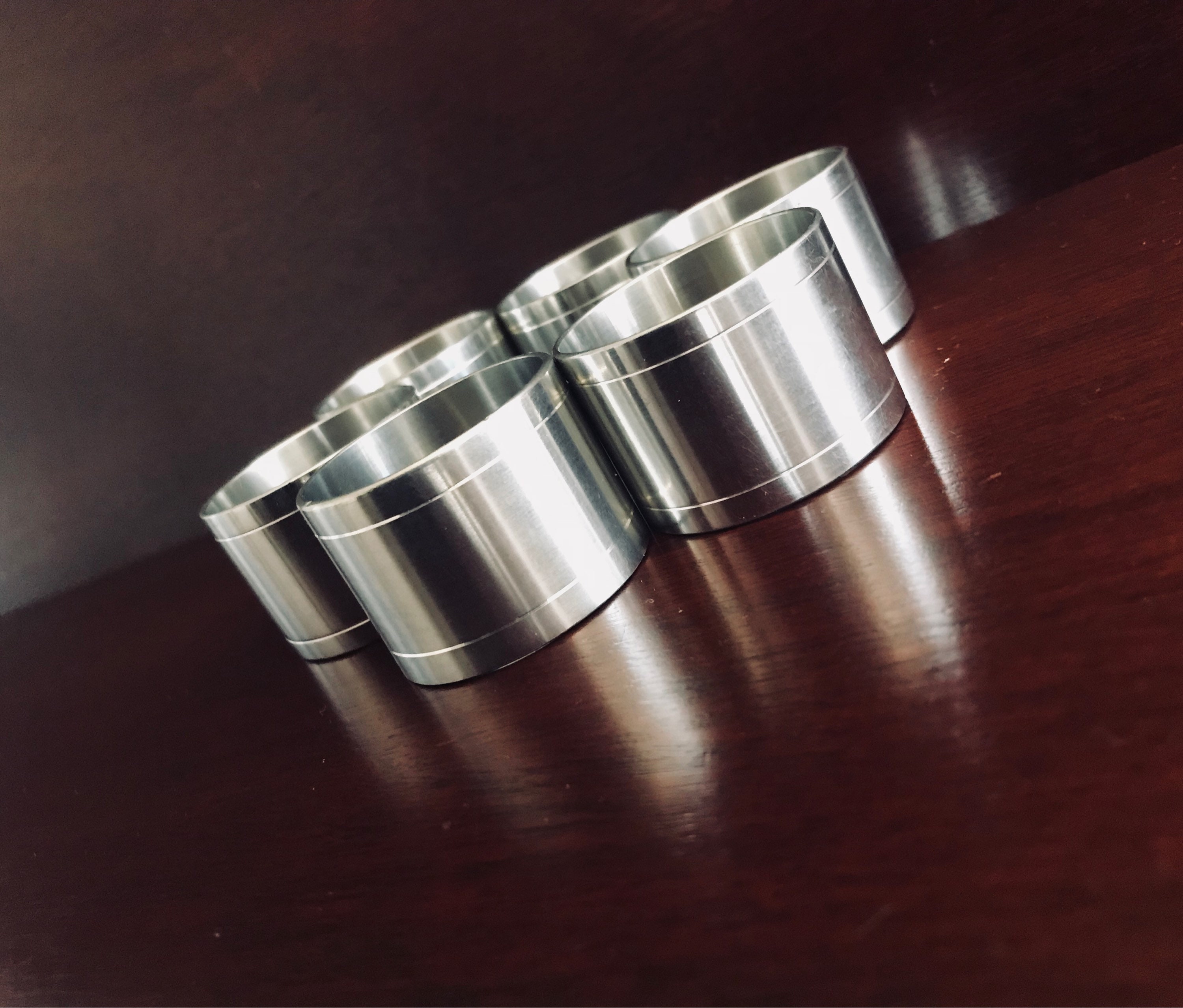 Vintage Pewter Napkin Rings 6 piece set Royal Selangor Napkin