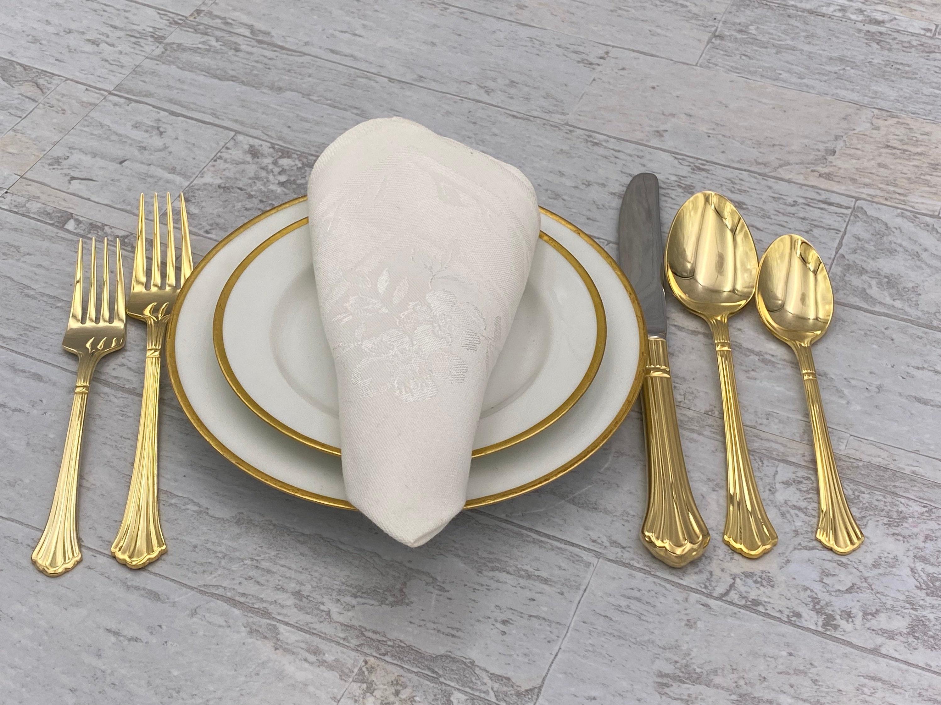 Vintage Flatware set, Retroneu Century Gold, Gold plated Stainless