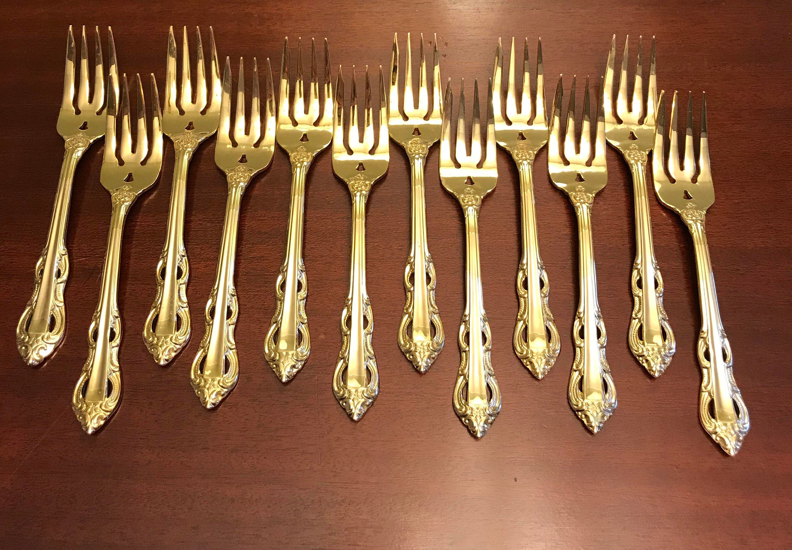 Vintage Gold Flatware, King Arthur Gold Flatware, Gold Electroplate ...