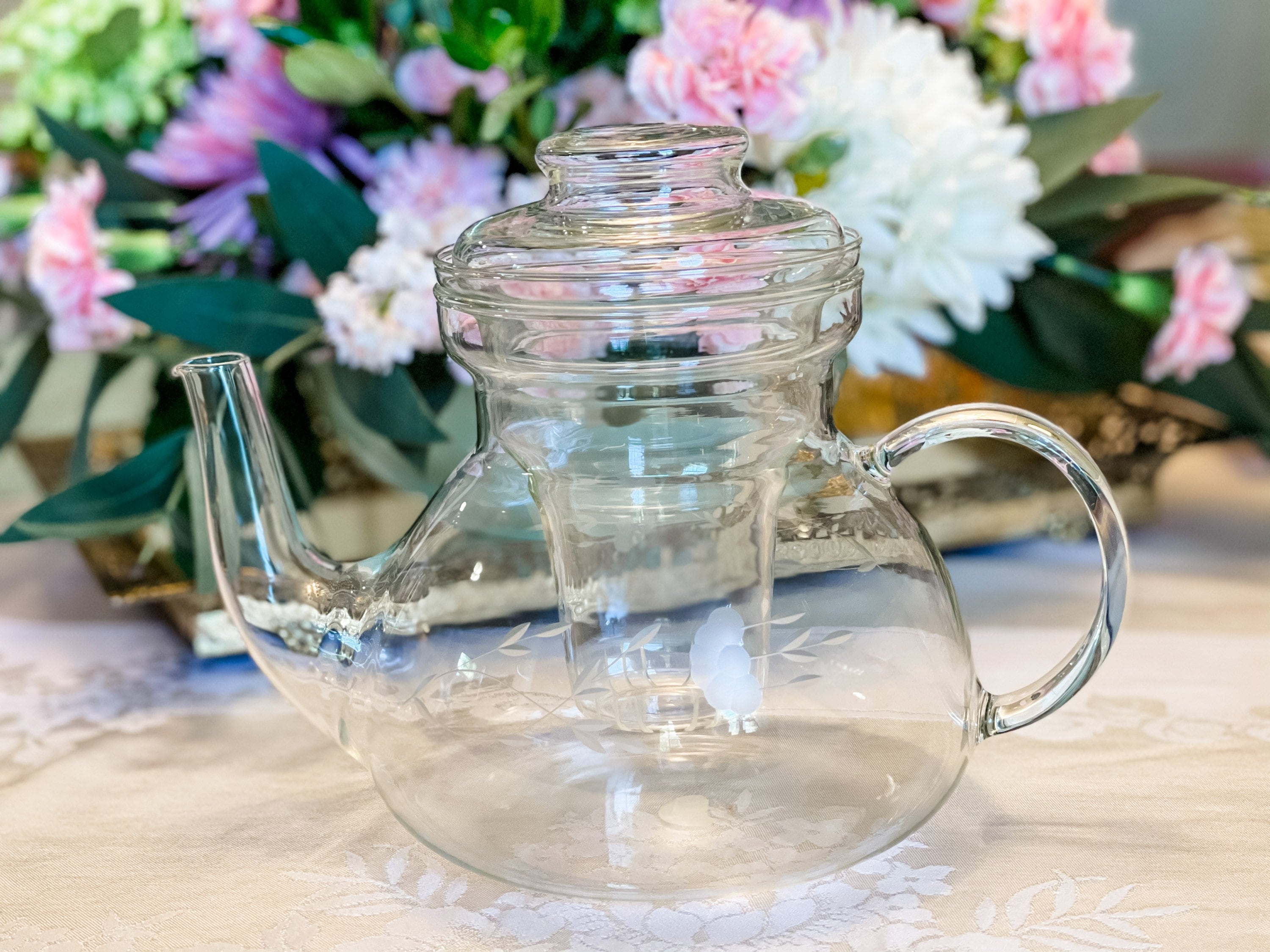 Vintage Princess House Teapot with infuser, Heritage Pattern