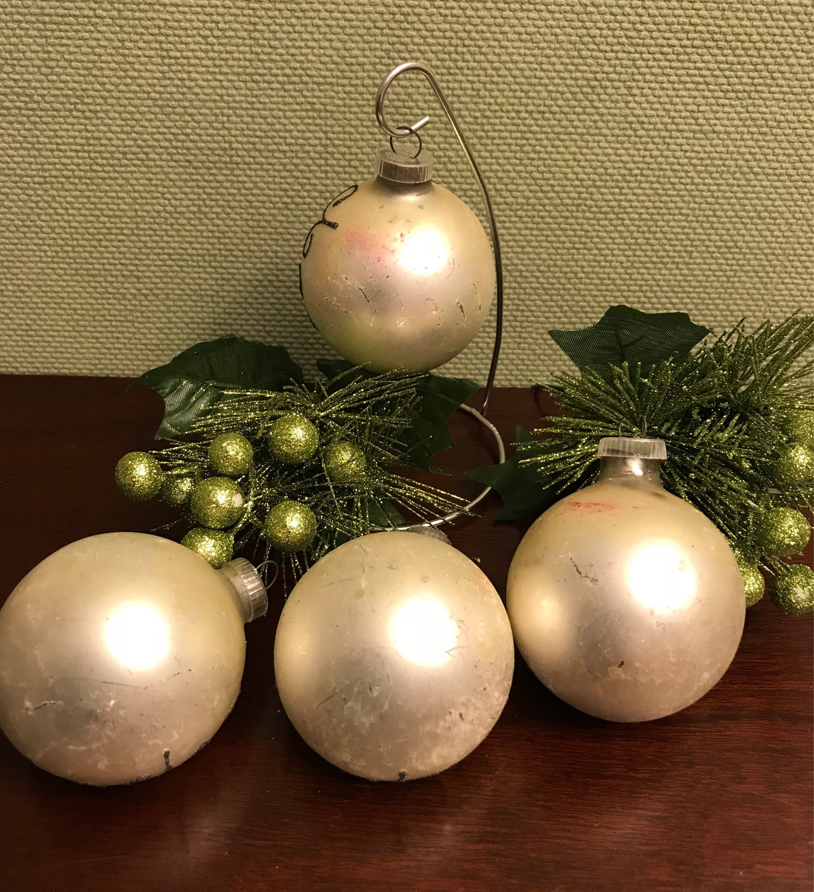 silver holiday ornaments