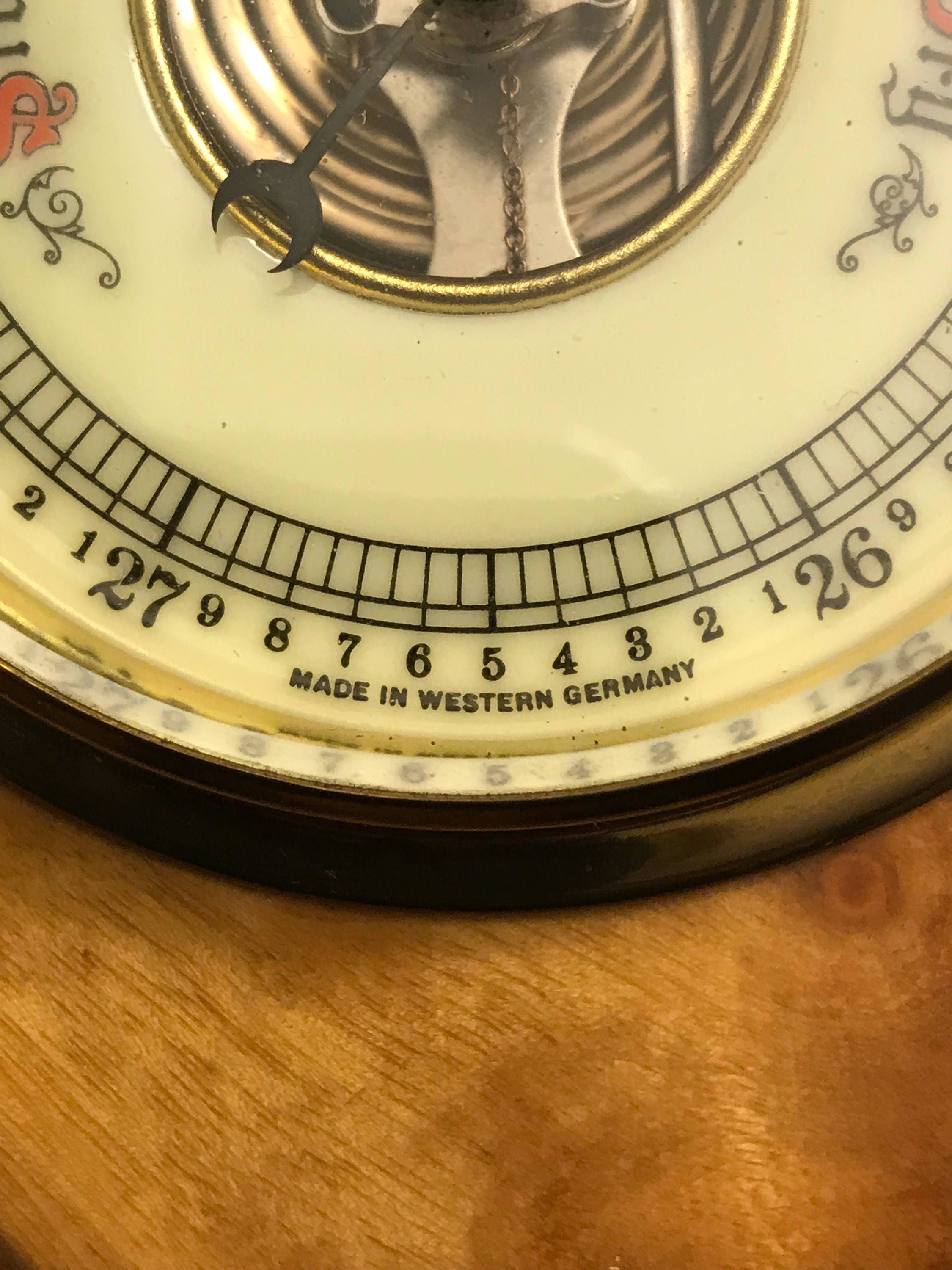 Vintage Barometer, Rare Myrtlewood Barometer, Rustic Cabin Style