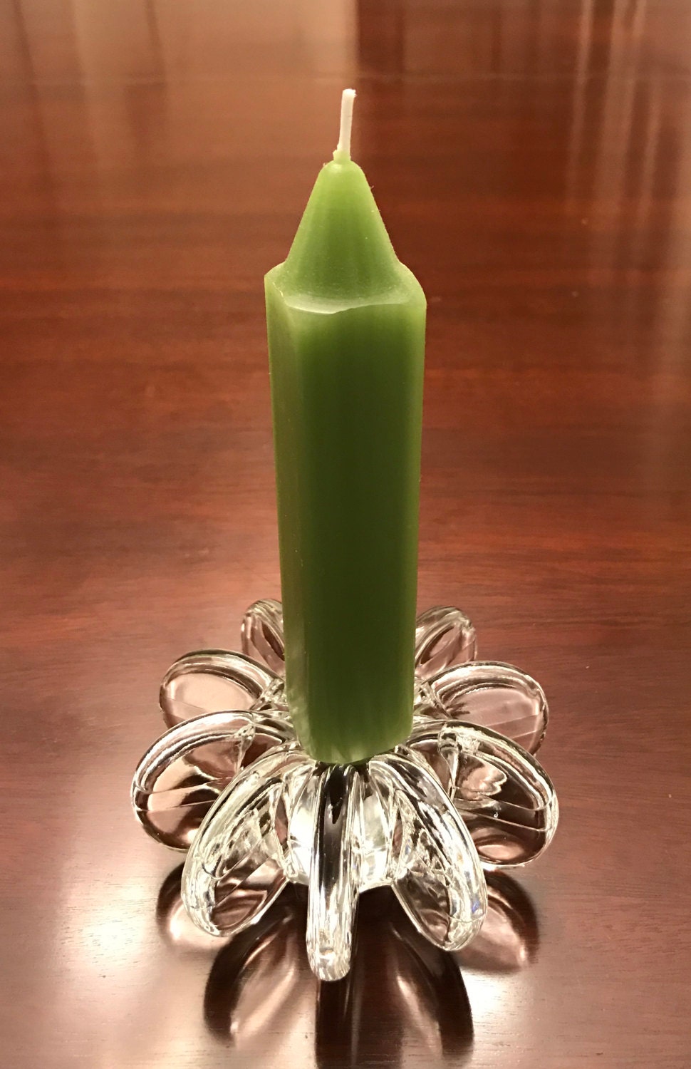 Mid Century Glass Candle Holder, signed Rosenthal Studio Line
