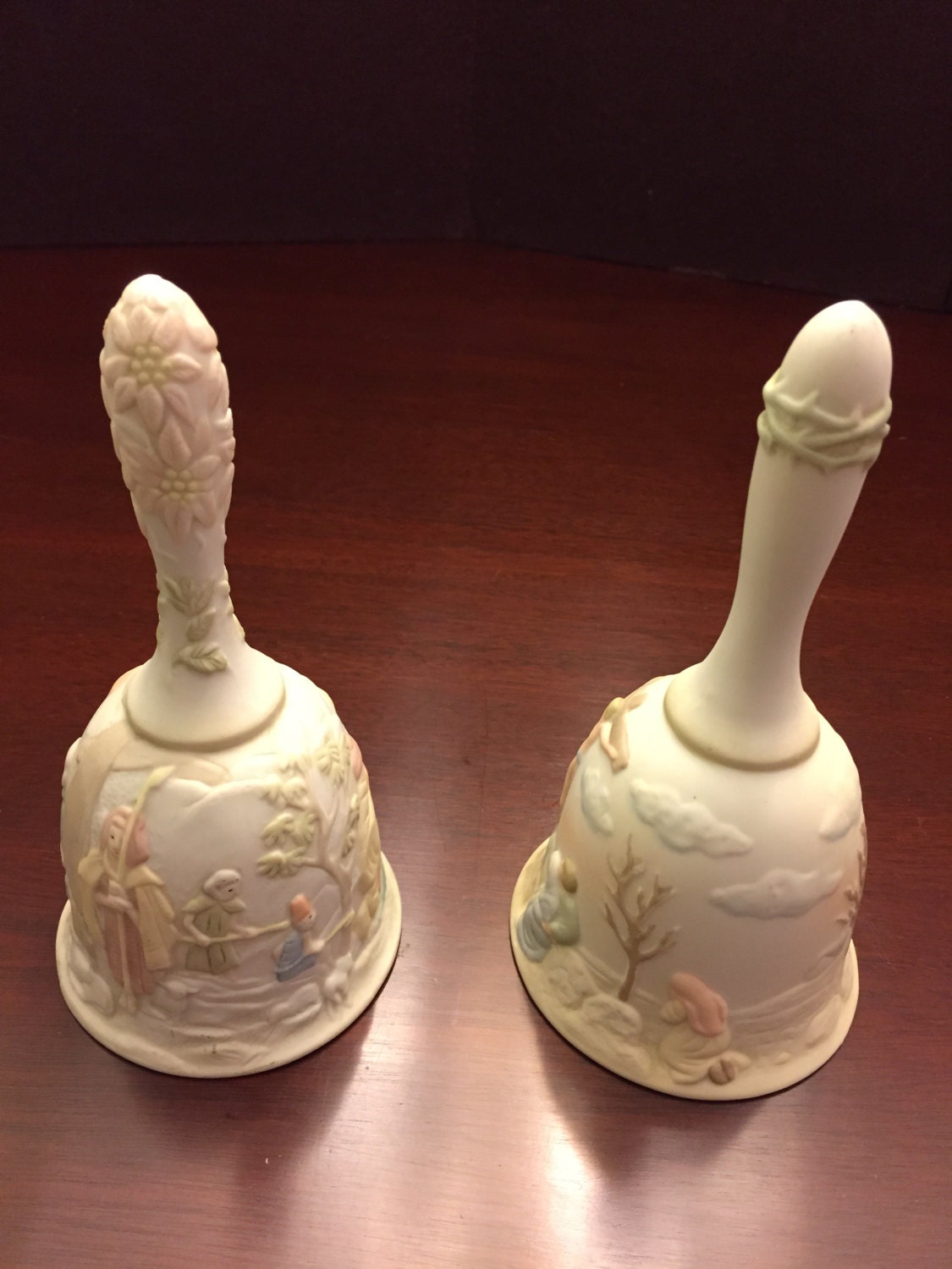 Lefton China Bells, Christopher collection, hand painted Advent Bells