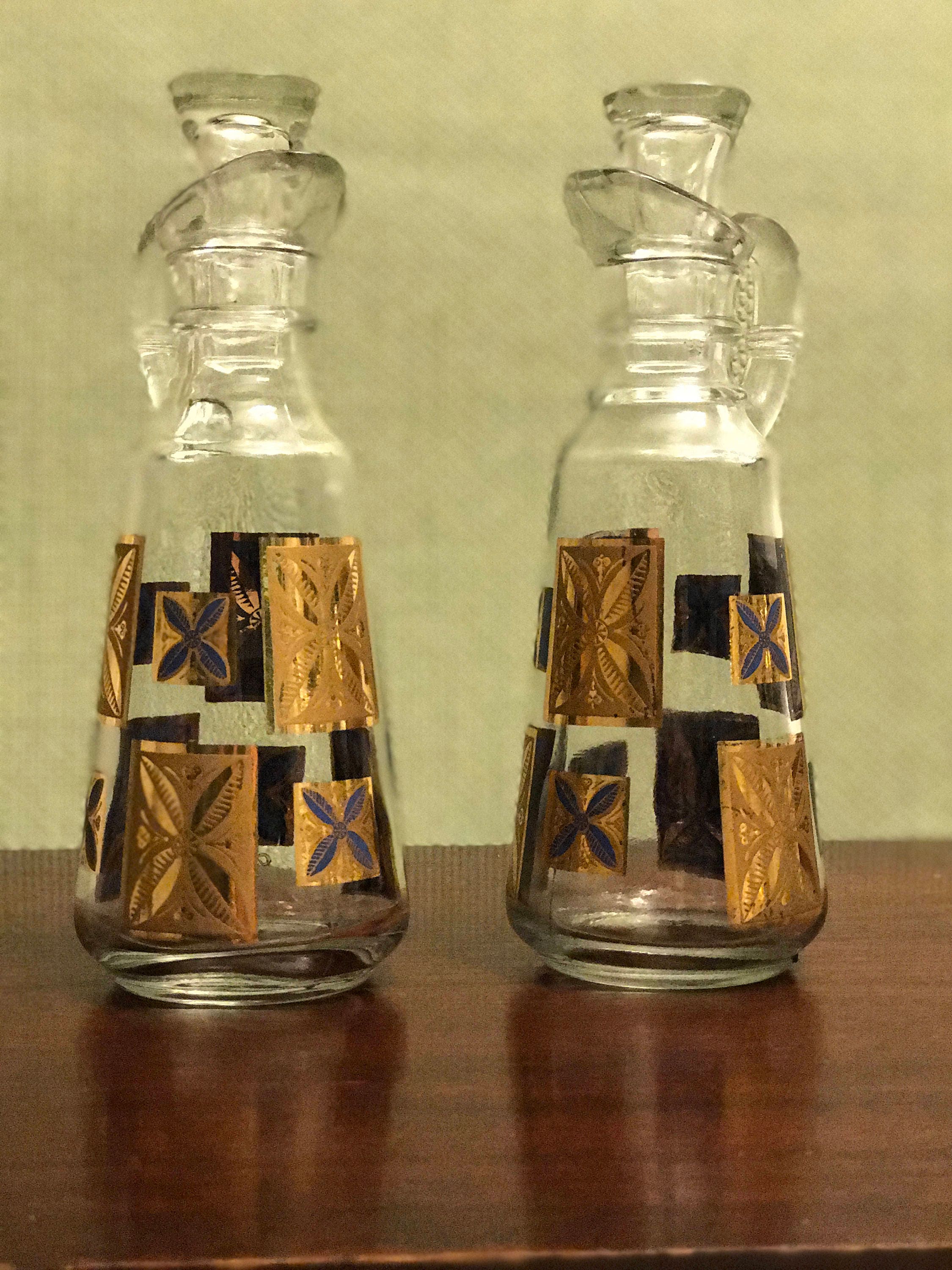 Mid Century Modern Cera Cruets, Gold Cruet Set, Rare Cera Cruet set