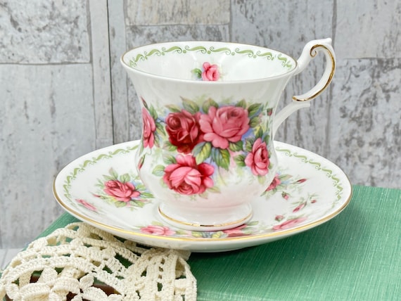 Vintage Rose Teacup, Royal Dover Bone china, Made in England