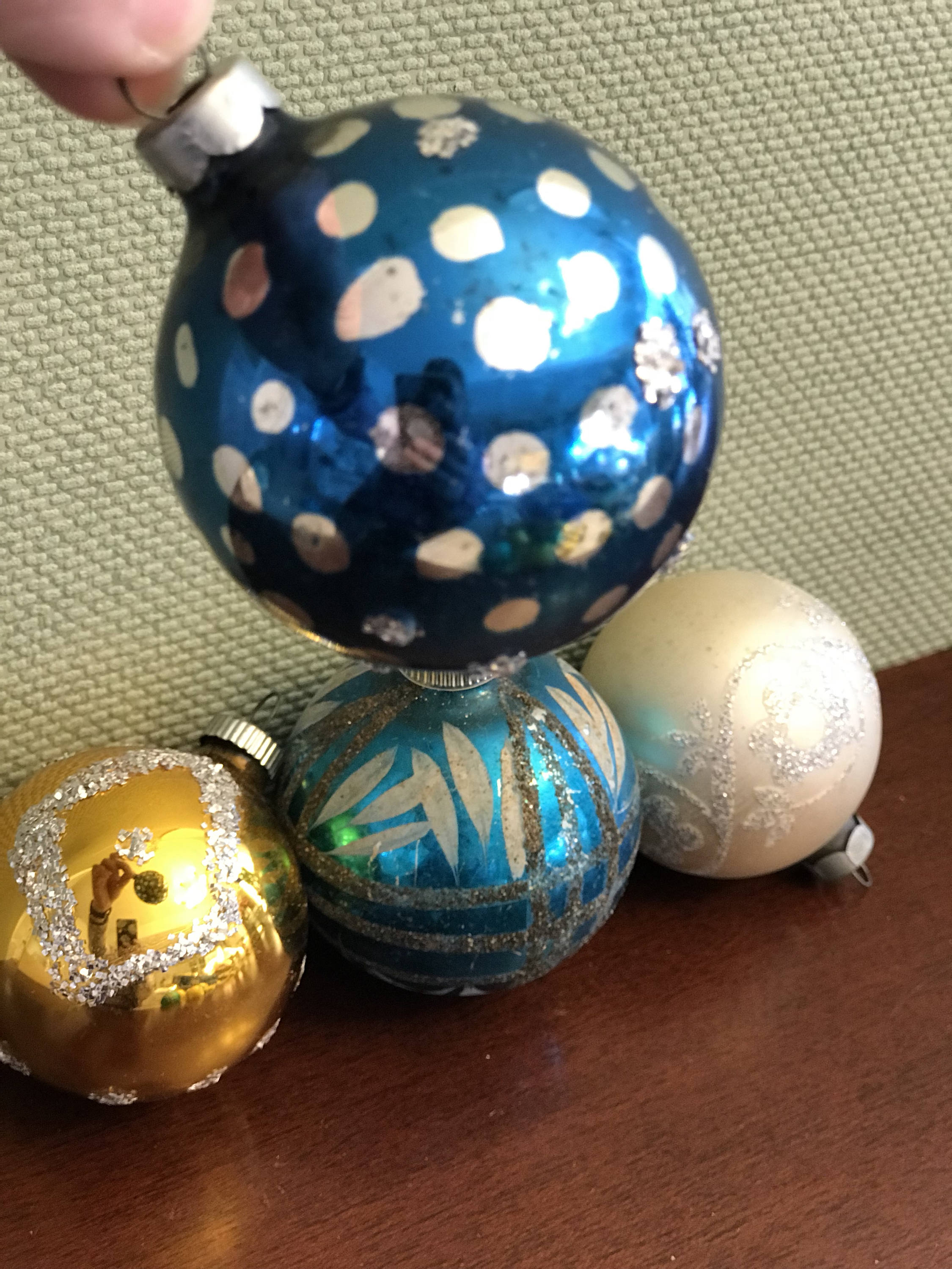 Vintage Glass Tree Ornaments, mercury Glass Ball ornaments, Christmas