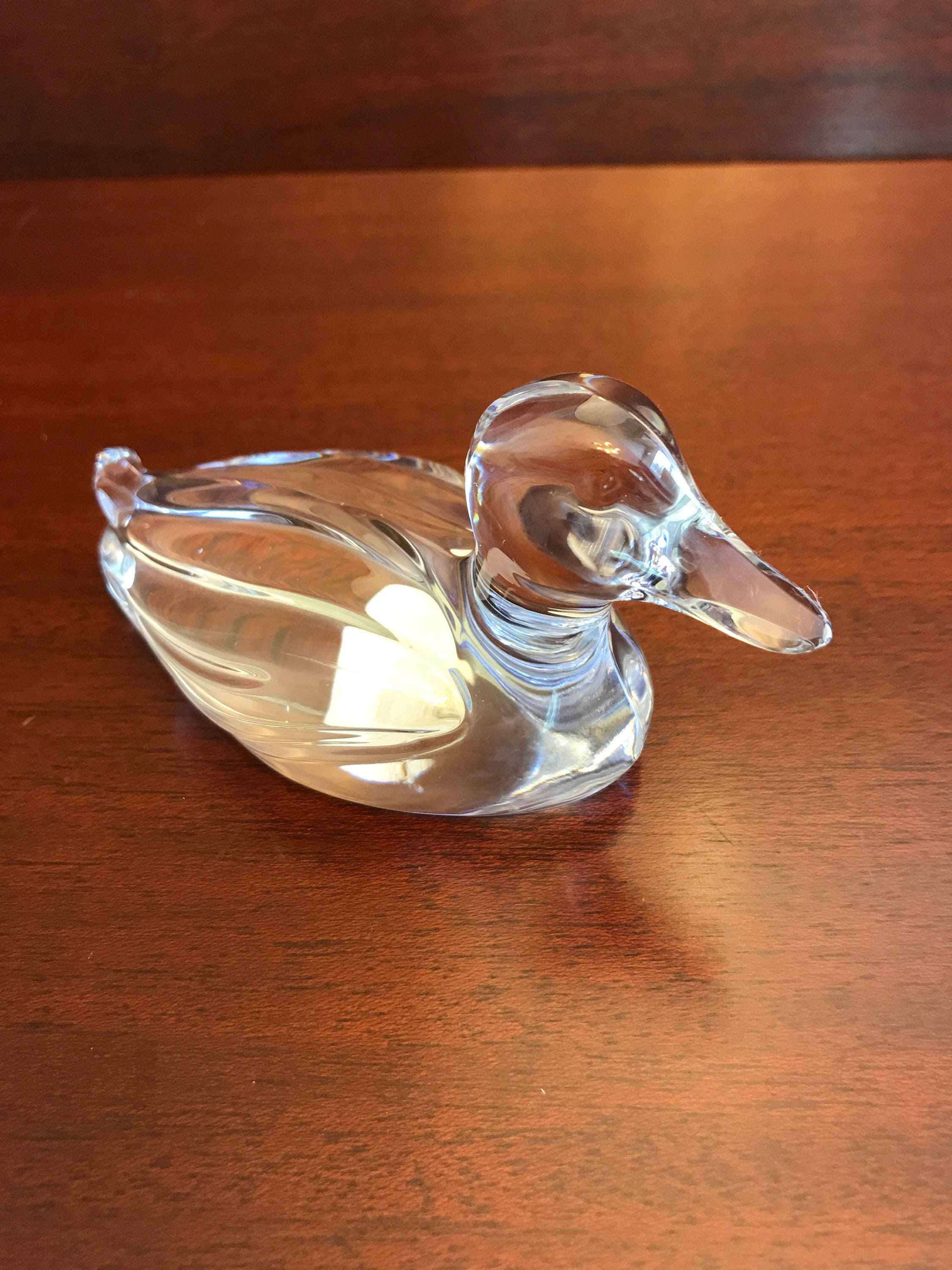 Crystal Duck Figurine, Princess House Duck Paperweight Figurine