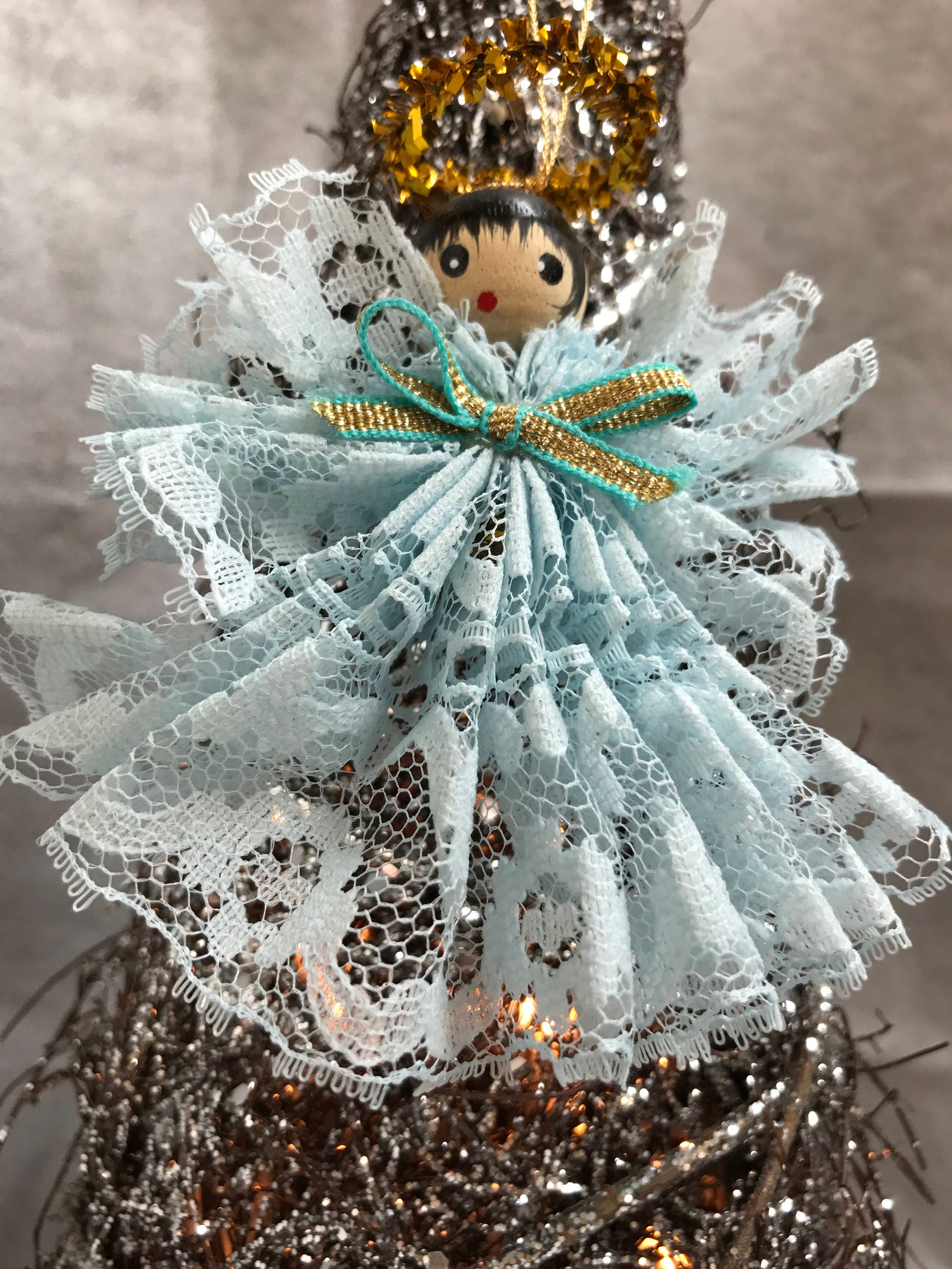 Vintage Lace Angel Ornament Handmade Angel Christmas Angels 
