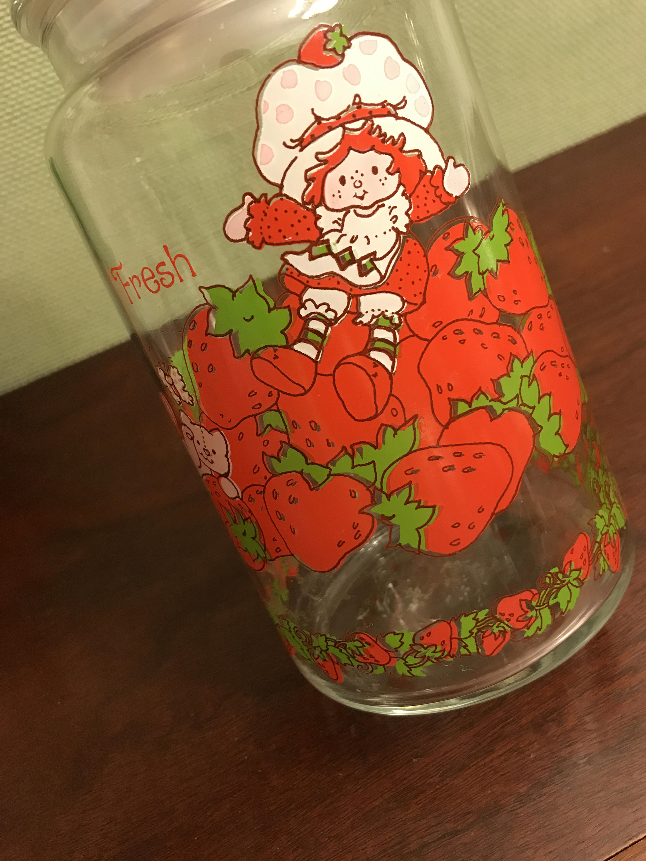 Strawberry Shortcake Large Glass Jar, Strawberry Shortcake Collectible
