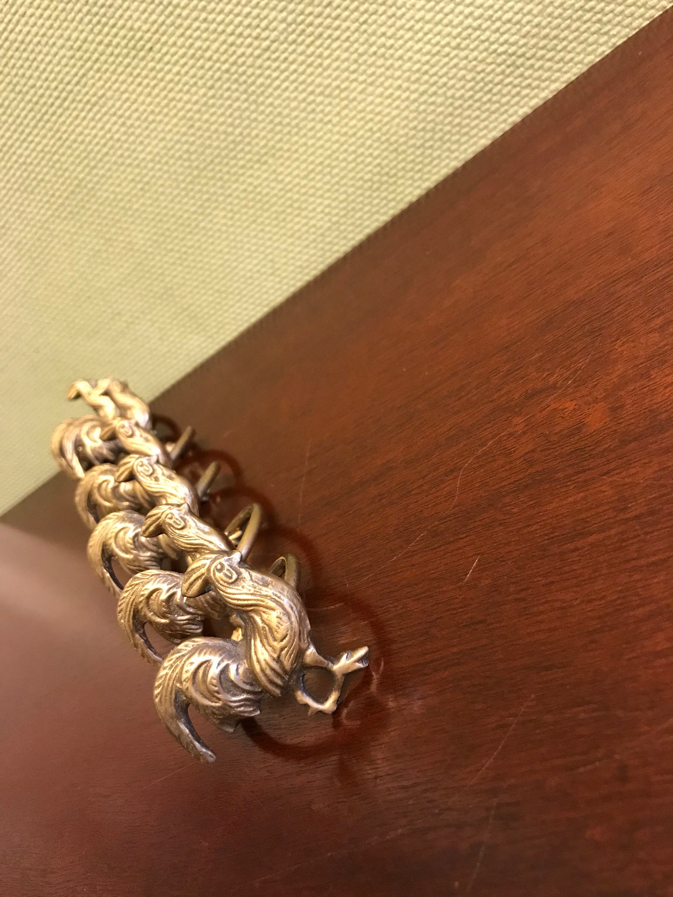 Vintage Brass Rooster Napkin Rings, Farmhouse chicken Napkin holders, 6