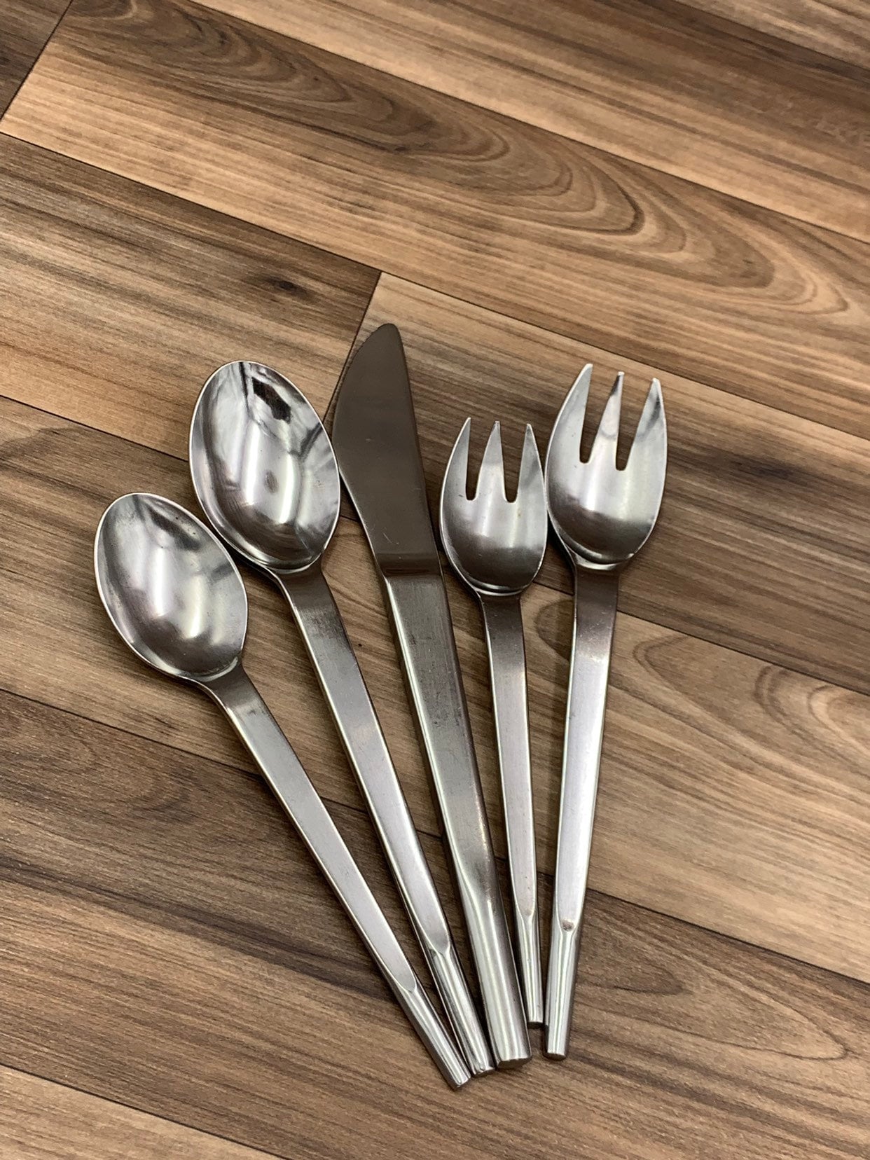 Vintage Danish Modern Stainless Flatware by National Silver MCM