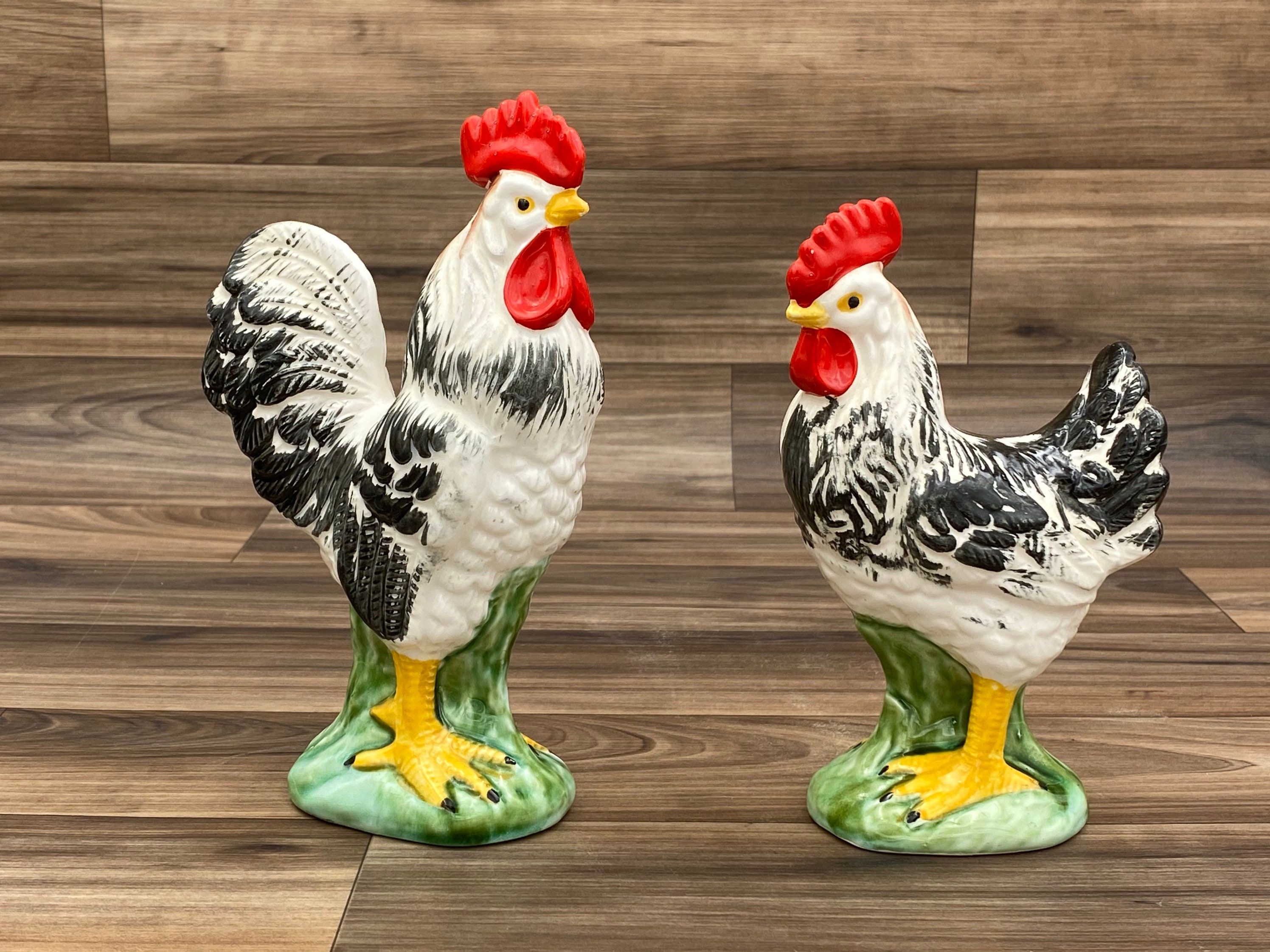 chicken and rooster figurines