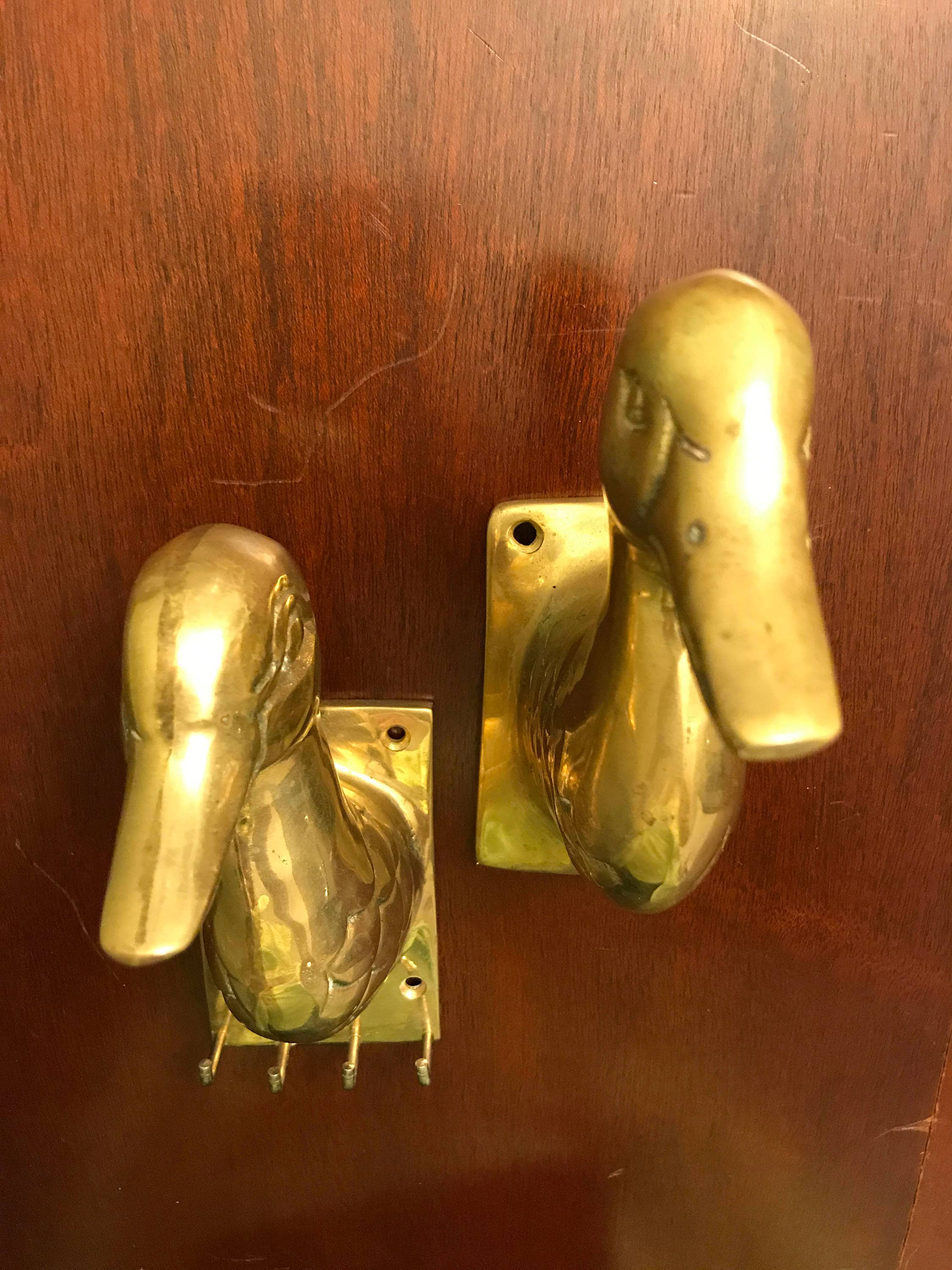 Vintage Brass Duck Head Towel Hook Hat Hook Coat Hook