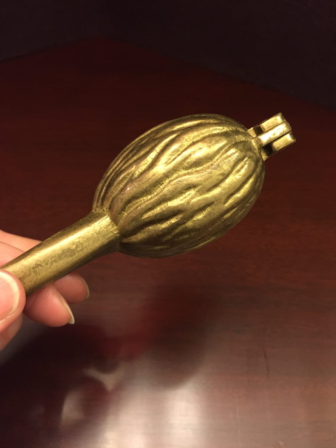 Vintage Walnut shaped Nutcracker made of solid Brass, Collectible