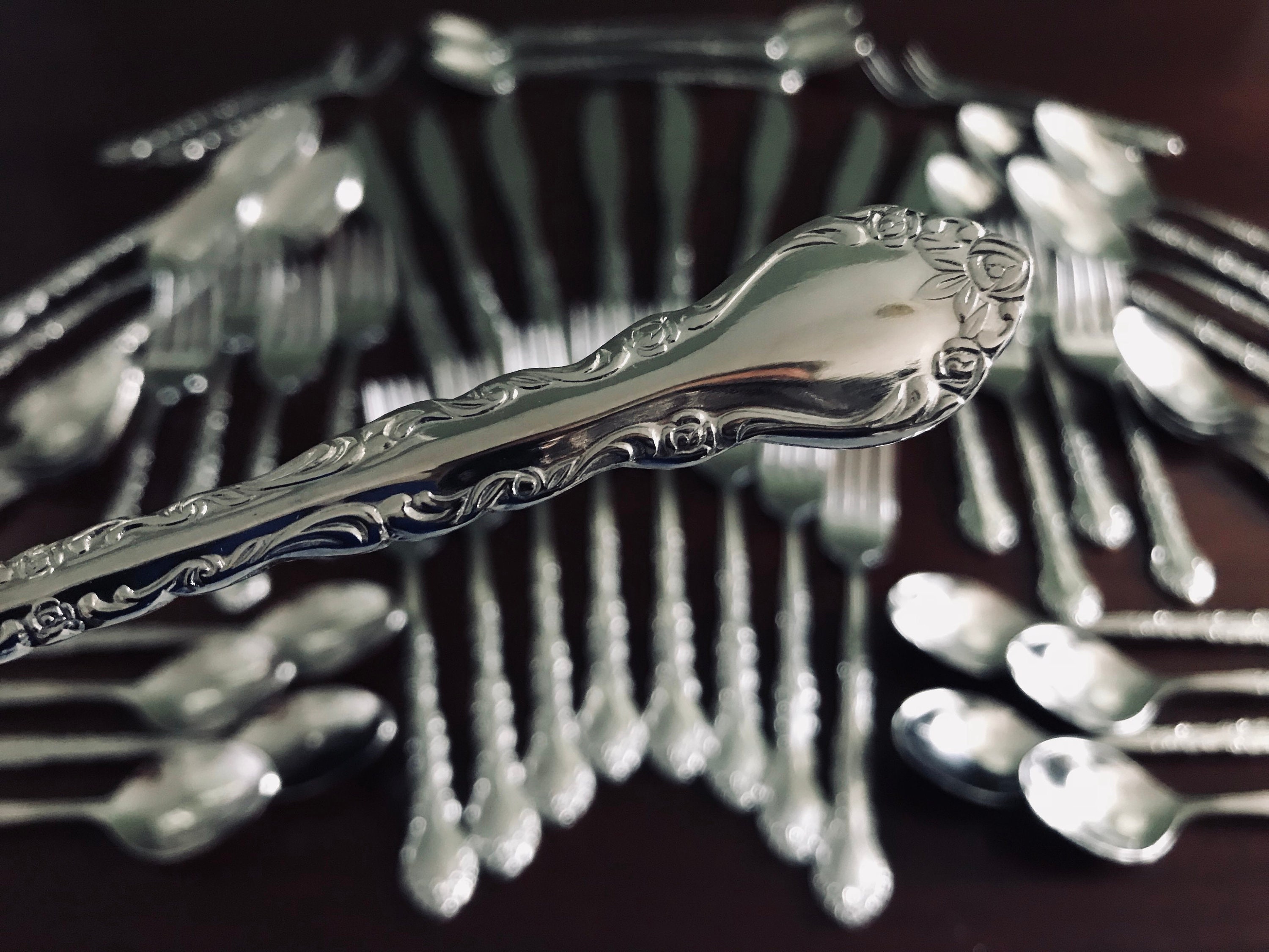 International Silver American Rose Stainless Flatware – Deluxe Glossy – USA Made – CHOICE